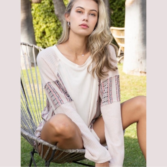 POL Tops - POL Mix It Up in Comfy Thermal Knit Top!